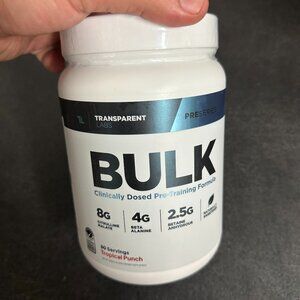 Transparent Labs Tropical Punch Bulk Pre Workout 30 Servings Performance exp 05/